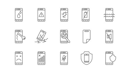 phone error symbols smartphone security problem vector