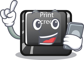 with phone button print screen computer vector image
