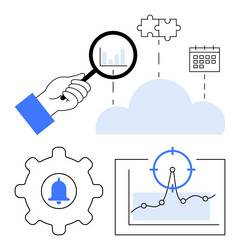 data analysis tools connecting strategies vector image