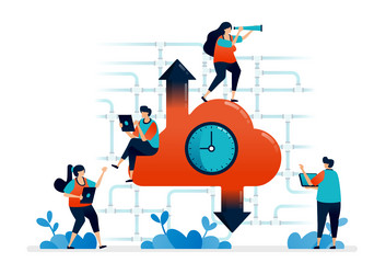 design of cloud data center speed internet vector image
