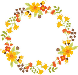 Floral Autumn Wreath Vector Image