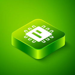 isometric computer processor with microcircuits vector image