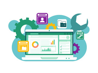 modern technology data analysis software vector image