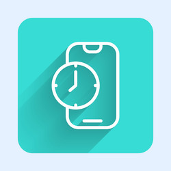 white line alarm clock app smartphone interface vector image