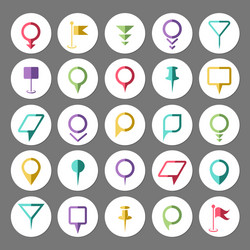 abstract map marker elements web pin set vector image