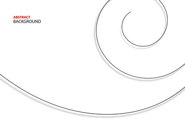 abstract modern black curve and shadow on white vector image