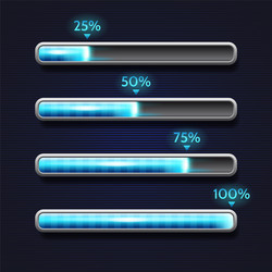 blue progress bar loading template for app vector