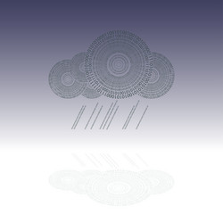 composition of a computer cloud numbers vector image