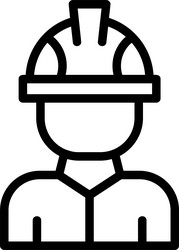 factory worker linear style icon design vector image