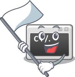 funny command window cartoon character style vector image