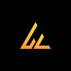 l monogram initial logo with a yellow triangle vector image