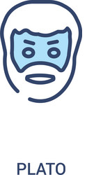 plato concept 2 colored icon simple line element vector image
