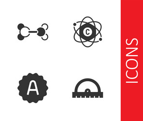 set protractor grid molecule exam sheet vector image