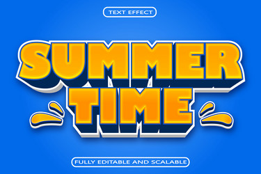 summer time editable text effect 3 dimension vector image