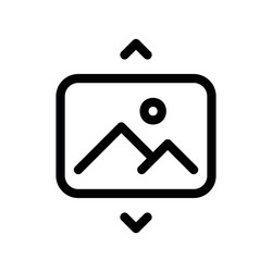 vertical image resizing tool outline icon vector image