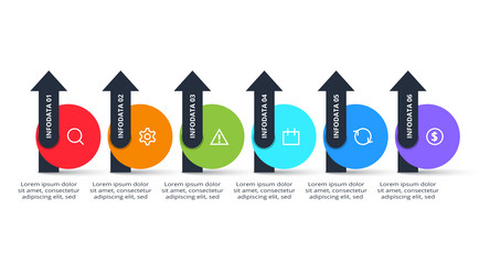 workflow concept for infographic with 6 steps vector image