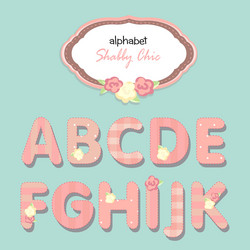 Alphabet shabby chic vector