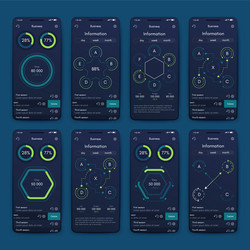 different ui ux gui screens and flat web icons vector