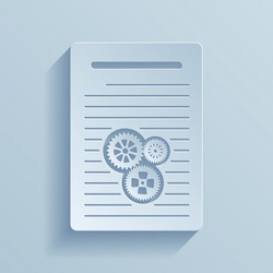 paper icon of document with gears vector image
