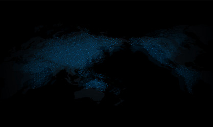 Abstract technology map lights dark backdrop vector