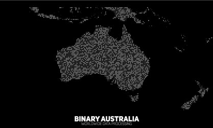 Binary Australia Data Map vector image