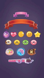 complete set of level button game ui pop-up icon vector image