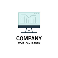 computer static graph monitor business logo vector image
