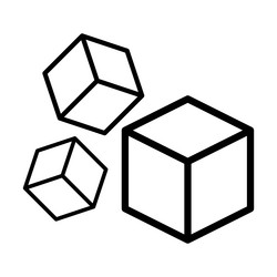 cube icon cuboid shape element for preschool vector image