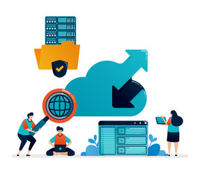 design of cloud data center access folder vector image