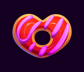 heart cookie for cartoon game asset or gui element vector image