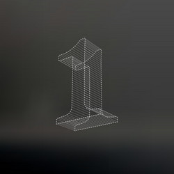 low poly numbers font polygon number vector image