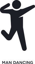 man dancing isolated icon simple element from vector image