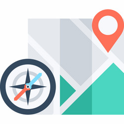 navigation flat web icon vector image