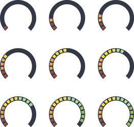 set color tachometers flowmeter with indicator vector image