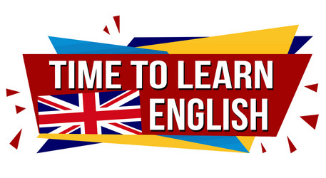 time to learn english banner design vector image