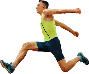 Athlete jumping in triple jump vector