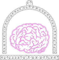 brain conservation polygonal frame mesh vector image