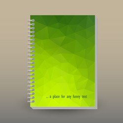 Cover of diary notebook green triangular pattern vector