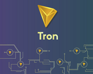 cryptocurrency tron blockchain circuit networking vector image