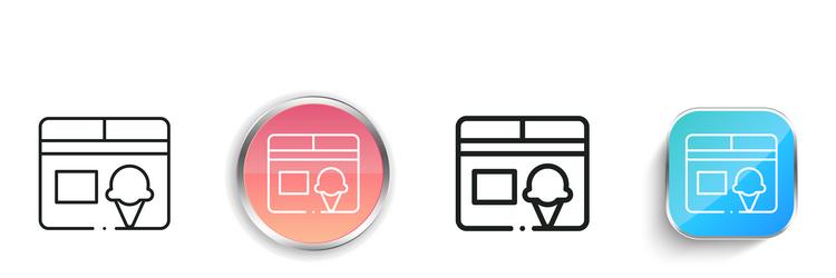 freezer icon thin linear regular and button style vector image
