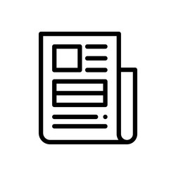 newspaper icon thin linear style design isolated vector image