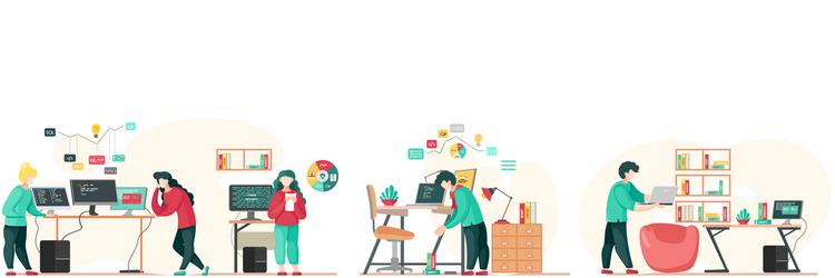 programmer engineering and coding vector image