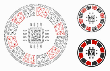 roulette processor mesh wire frame model vector image