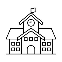 School building thin line icon education Vector Image