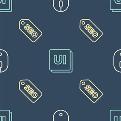 set line computer mouse seo optimization and ui vector image