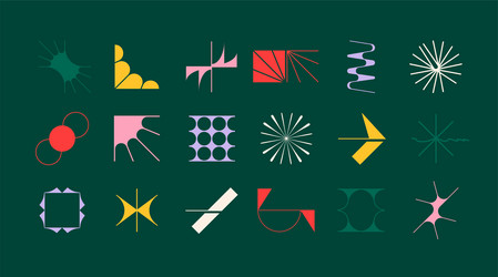 set of modern futuristic figures abstract vector image