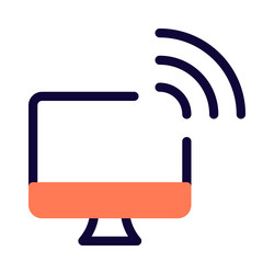 sharing data from desktop via wireless network vector image