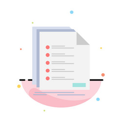 check filing list listing registration flat color vector