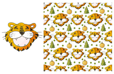 cute set of element and seamless pattern ideal vector image