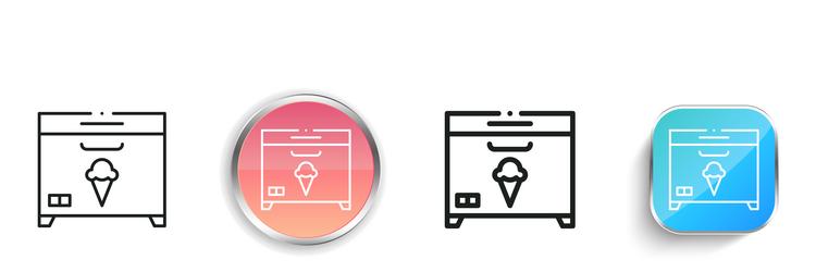 freezer icon thin linear regular and button style vector image